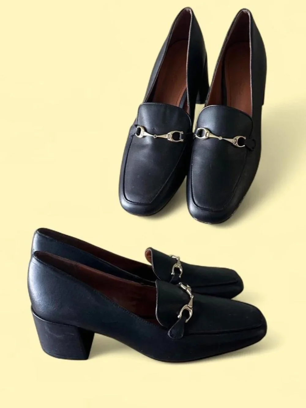 COACH Nea Block Heel Leather Horsebit Loafer